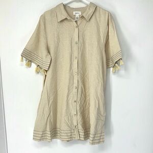 Japna NWT shirt dress linen blend women’s large